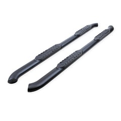 TrailFX A1014B Nerf Bar -  TFX 4" Oval Tube Side Steps -  With Step Pads -  4 Inch Oval Bent -  Titanium Black -  Mild Steel -  With Welded End Caps -  Rocker Panel Mount