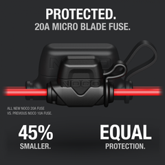 Noco GC008 Battery Charger Connector; Fits Noco Genius Battery Charger Part Numbers G750\ G72000; 3/8 Inch XL Eyelet Terminal Connector; With Built In Fuse Protection