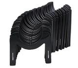 Valterra S2000 Sewer Hose Support -  Slunky ® -  20 Foot Length -  4-1/2 Inch Sewer End Height x 7-1/4 Inch RV End Height -  Collapsible -  Deep Cradles Eliminate Need for Support Straps -  Black -  Plastic -  With Self-Fastening Strap For Storage/ Metal Hinges For Extra Strength/ Six Tie Down Straps