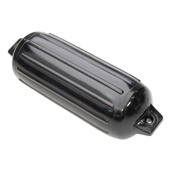 Taylor Made 952622 Boat Fender -  Super Gard -  Smooth -  Cylinder -  6-1/2 Inch Diameter x 22 Inch Length For 20 Foot To 25 Foot -  Onyx Black -  Vinyl -  With Built-In Rubber Football Needle Valve -  Single -  For Marine Applications