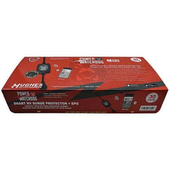 Hughes Auto PWD30-EPO Surge Protector; Protect From Damaging Low/ High Voltage Levels and Power Surges When Connected To Campground Power Supply; Portable; 2400 Joules Of Advanced Surge Protection; 30 Amp; Bluetooth Connectivity; With Fault Indicator Light And Emergency Power Off; With Plug Head Handle Grip
