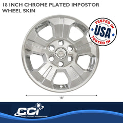 Coast2Coast: IWCIMP392X Wheel Skin -  IMPOSTOR ® -  18 Inch -  5 Spokes -  Snap-On/Center Retention -  Plated -  Chrome -  ABS Plastic -  Set Of 4