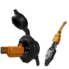 Noco GCP1 Power Inlet Port; Manual Power Disconnect; 15 Amp; 125 Volt; Black; Low Profile Design; Plug And Play; UL Approved; With Water Resistant Pressure Fit Cap/ 16 Inch AC Out Type B Extension Cable/ Three #8 x 1 Inch Length Self-Tapping Screws