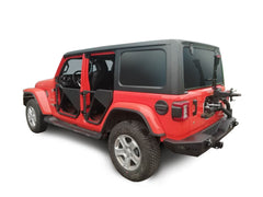 TrailFX JL04RD Door -  TFX Jeep Products -  Tubular Lower Half -  Textured Powder Coated -  Black -  Steel -  Set Of 2