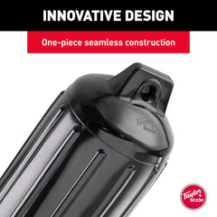 Taylor Made 952622 Boat Fender -  Super Gard -  Smooth -  Cylinder -  6-1/2 Inch Diameter x 22 Inch Length For 20 Foot To 25 Foot -  Onyx Black -  Vinyl -  With Built-In Rubber Football Needle Valve -  Single -  For Marine Applications