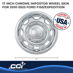 Coast2Coast: IWCIMP80X Wheel Skin -  IMPOSTOR ® -  17 Inch -  8 Spokes -  Snap-On -  Plated -  Chrome -  ABS Plastic -  Set Of 4