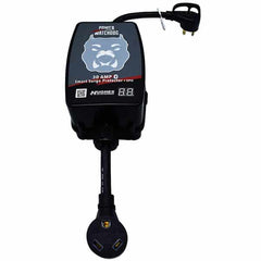 Hughes Auto PWD30-EPO Surge Protector; Protect From Damaging Low/ High Voltage Levels and Power Surges When Connected To Campground Power Supply; Portable; 2400 Joules Of Advanced Surge Protection; 30 Amp; Bluetooth Connectivity; With Fault Indicator Light And Emergency Power Off; With Plug Head Handle Grip