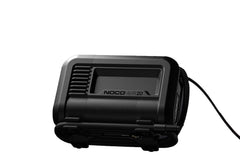 Noco AIR20 Tire Inflation Pump; AIR20; Portable Electric Pump; 0 To 40 Pounds Per Square Inch Range; Without Gauge; 3 Foot Braided Inflation Hose; Black; 4 To 122 Degree Fahrenheit Operating/ Storage Temperature; Metal; With 20 Foot Power Cord/ Battery Clamps/ Presta Valve Adapter/ Needle Adapter/ Inflatable Toy Adapter/ Clamps/ Microfiber Storage Bag
