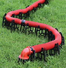 Valterra S2000 Sewer Hose Support -  Slunky ® -  20 Foot Length -  4-1/2 Inch Sewer End Height x 7-1/4 Inch RV End Height -  Collapsible -  Deep Cradles Eliminate Need for Support Straps -  Black -  Plastic -  With Self-Fastening Strap For Storage/ Metal Hinges For Extra Strength/ Six Tie Down Straps