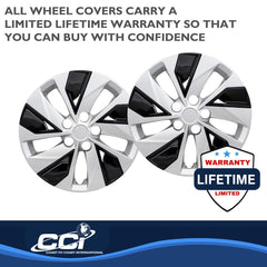 Coast2Coast: IWC53816SB Wheel Cover -  16 Inch -  5 Split Spoke -  Silver/ Black -  Plastic -  Set Of 4