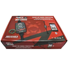 Hughes Auto PWD30 Surge Protector; Protect From Damaging Low/ High Voltage Levels and Power Surges When Connected To Campground Power Supply; Portable; 2400 Joules Of Advanced Surge Protection; 30 Amp; Bluetooth Connectivity; With Fault Indicator Light; With Plug Head Handle Grip; Smart Technology Compatible