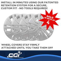 Coast2Coast: IWC49514S Wheel Cover -  14 Inch -  10 Spoke -  Silver -  Plastic -  Set of 4