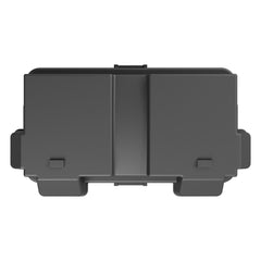 Noco BG31 Battery Box; HM318BKS; Fits Group 24 To 31 Automotive/ Marine/ RV Batteries; Snap-Top; Rugged Design; Black; Reinforced Plastic; Fully Ventilated; 14 Inch Length x 7.1 Inch Width x 9.6 Inch Height Internal Dimension; 17.6 Inch Length x 10 Inch Width x 10.7 Inch Height External Dimension; UV Resistant; Impact Resistant To -20 Degree Fahrenheit; Coast Guard/ ABYC Certified; Includes 42 Inch Battery Box Strap