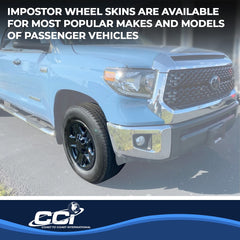 Coast2Coast: IWCIMP77BLK Wheel Skin -  IMPOSTOR ® -  18 Inch -  5 Spokes -  Snap-On -  Painted -  Gloss Black -  ABS Plastic -  Set Of 4