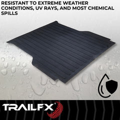 TrailFX 600N Bed Mat -  TFX Bed Mats -  Direct-Fit -  Drop-In -  Without Raised Edges -  Textured Pebble Surface Design -  Black -  Rubber -  Tailgate Liner/ Mat Not Included