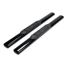 TrailFX A7001B Nerf Bar -  TFX 5" Oval Straight Side Bars -  With Step Pads -  5 Inch Oval Straight -  Powder Coated -  Black -  Steel -  With Welded End Caps -  Frame Body Mount Bolts