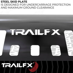 TrailFX B0040B Bull Bar -  TFX Bull Bars -  Powder Coated -  Black -  Steel -  3 Inch Diameter -  With Skid Plate -  With Holes For Optional Lighting -  6-1/2 Inch Max Light/ 20 Inch Max Light Bar