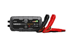 Noco GB20 Battery Portable Jump Starter; 12 Volt Lead-Acid Batteries; For Motorcycle/ ATV/ UTVs/ Lawn And Garden; 500 Amp Peak; With Ultra-Bright Dual LED Flashlight With 7 Modes; Micro USB Input/ USB Output Conection; With Jumper Cable With HD Clamps/ Micro USB Cable/ Microfiber Storage Bag/ Safety And Warranty Information