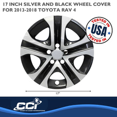 Coast2Coast: IWC51817SB Wheel Cover -  17 Inch -  5 Spoke -  Silver/ Black -  Plastic -  Set Of 4