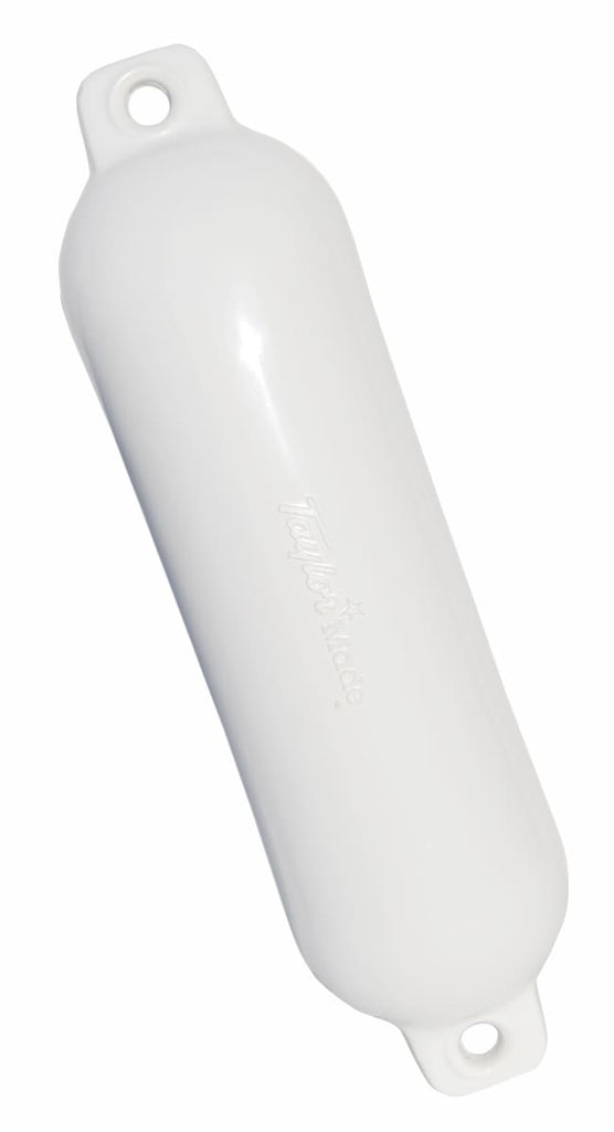 Taylor Made 1023 Boat Fender -  Hull Gard ® -  Smooth -  Cylinder -  6-1/2 Inch Diameter x 23 Inch Length For 20 Foot To 25 Foot Boat -  White -  Vinyl -  Pre-Inflated Inflation Valve For Air Pressure Adjustment -  Single -  Oval Design -  For Marine Applications