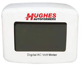 Hughes Auto DVMDUAL Line Voltage Monitor; Provides A Continuous And Accurate Reading Of AC Line Voltage; Plug-In; Measures Voltage Between 90 To 132 Volt AC; Digital Display; If the LED light Is Green Voltage Is An Acceptable Range And Red LED Light Voltage May Be Damaging To RV