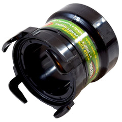 Valterra T1028 Sewer Waste Valve Fitting -  3 Inch Hub x 3 Inch Bayonet Fitting -  Use To Convert Standard Sewer Hose To Rotating Rigid Pipe -  Black Plastic