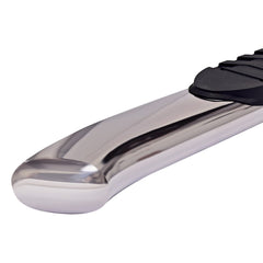 TrailFX A7083S Nerf Bar - Truck Wheel To Wheel -  TFX 5" Oval WTW Side Bars -  With Step Pads -  With Bed Step -  5 Inch Oval Bent -  Polished -  Stainless Steel -  With Welded End Caps -  Rocker Panel Mount