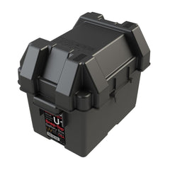 Noco BGU1 Battery Box; HM082BKS; Fits Group U1 Tractor/ Utility Vehicle/ Power chair/ Snow Blower/ Snowmobile Lawn Batteries; Snap-Top; Rugged Design; Black; Reinforced Plastic; Fully Ventilated; 8 Inch Length x 5.2 Inch Width x 7 Inch Height Internal Dimension; 10.6 Inch Length x 7.8 Inch Width x 8.4 Inch Height External Dimension; UV Resistant; Impact Resistant To -20 Degree Fahrenheit; Coast Guard/ ABYC Certified; Includes 42 Inch Battery Box Strap