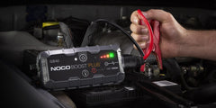 Noco GB40 Battery Portable Jump Starter; Boost Plus; 12 Volt Lead-Acid Batteries; 1000 Amp Peak; Up To 20 Jump Starts Per Charge; With Reverse Polarity Protection; With Ultra-Bright Dual LED Flashlight With 7 Modes; Micro USB Input/ USB Output Conection; With Jumper Cable With HD Clamps/ 12 Volt Car Charger/ Micro USB Cable/ Microfiber Storage Bag/ Safety And Warranty Information