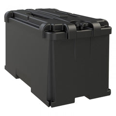 Noco HM408 Battery Box; Fits 4D Group Batteries; Black; Polyethylene Plastic; Full Flow Ventilation; With Captive Lid; Large Cable Entry Holes; Impact Resistant To -40 Degree Fahrenheit