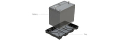 Noco BT24 Battery Tray; For Use With Group 24 Batteries; Polypropylene Plastic; With Strap; External Mounting Holes; Black