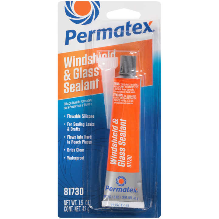 Permatex 81730 Windshield Sealer; Used For Windshields/ Sunroofs/ Windows/ Headlamp Assemblies/ Marine Glass/ RV Vents And Windows; 1.5 Ounce Tube; Single