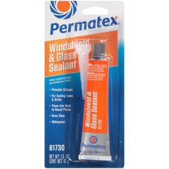 Permatex 81730 Windshield Sealer; Used For Windshields/ Sunroofs/ Windows/ Headlamp Assemblies/ Marine Glass/ RV Vents And Windows; 1.5 Ounce Tube; Single