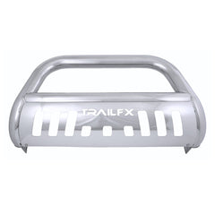 TrailFX B0040S Bull Bar -  TFX Bull Bars -  Polished -  Stainless Steel -  3 Inch Diameter -  With Skid Plate -  With Holes For Optional Lighting -  6-1/2 Inch Max Light/ 20 Inch Max Light Bar