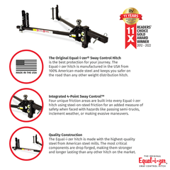 EQUALIZER - Weight Distribution Hitch; Equalizer; Trunnion Bar; 600 Pound Tongue Weight; 6000 Pound Gross Trailer Weight; With Shank; With 2-5/16 Inch Hitch Ball - 90-00-0600