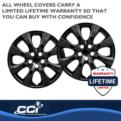Coast2Coast: IWC54216BLK Wheel Cover -  16 Inch -  Eight Spoke -  Painted Glossy Black -  ABS Plastic -  Set Of 4