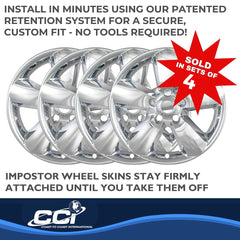 Coast2Coast: IWCIMP361X Wheel Skin -  IMPOSTOR ® -  20 Inch -  5 Spokes -  Snap-On -  Plated -  Chrome -  ABS Plastic -  Set Of 4