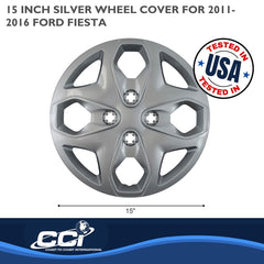 Coast2Coast: IWC44415S Wheel Cover -  15 Inch -  4 Split Spoke -  Silver -  Plastic -  Set Of 4 -  Push On