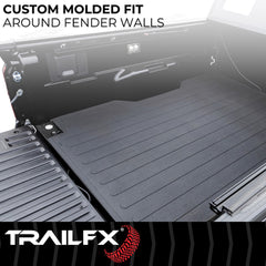 TrailFX 600N Bed Mat -  TFX Bed Mats -  Direct-Fit -  Drop-In -  Without Raised Edges -  Textured Pebble Surface Design -  Black -  Rubber -  Tailgate Liner/ Mat Not Included