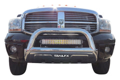 TrailFX B1516S Bull Bar -  TFX Bull Bars -  Polished -  Stainless Steel -  3-1/2 Inch Diameter -  With Skid Plate -  Use G9018MK To Mount Optional Lighting