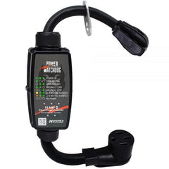 Hughes Auto PWD50 Surge Protector; Protect From Damaging Low/ High Voltage Levels and Power Surges When Connected To Campground Power Supply; Portable; 4800 Joules Of Advanced Surge Protection; 50 Amp; Bluetooth Connectivity; With Fault Indicator Light; With Plug Head Handle Grip