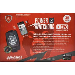 Hughes Auto PWD30-EPO-H Surge Protector; Protect From Damaging Low/ High Voltage Levels and Power Surges When Connected To Campground Power Supply; Hardwired Installation; 2400 Joules Of Advanced Surge Protection; 30 Amp; Bluetooth Connectivity; Hardwired; With Fault Indicator Light And Emergency Power Off; With Plug Head Handle Grip; Smart Technology Compatible