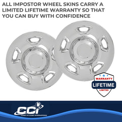 Coast2Coast: IWCIMP59XN Wheel Skin -  IMPOSTOR ® -  17 Inch -  5 Flat Spokes -  Snap-On -  Plated -  Chrome -  ABS Plastic -  Set Of 4