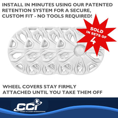 Coast2Coast: IWC51216S Wheel Cover -  16 Inch -  5 Split Spoke -  Silver -  Plastic -  Set Of 4 -  Standard Leg