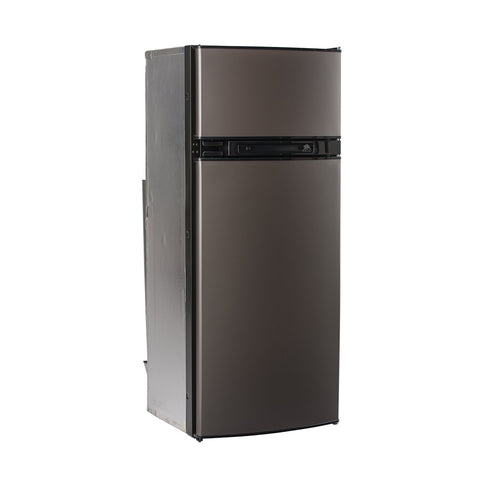 Norcold 692059 - Refrigerator -  Model N4150AGR -  Dual Compartment 2 Door Refrigerator With Freezer -  Permanent Mount -  Right Hand Door -  5.3 Cubic Foot Capacity -  49-3/16 Inch Height x 20-3/4 Inch Width x 21-11/16 Inch Depth -  120 Volt AC/ 12 Volt DC -  3-Way Alternating Current/ Direct Current/ LP Gas -  Auto LED Control Panel With Blue LEDs
