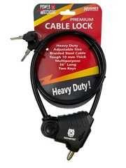 Hughes Auto ADJLOCK Cable Lock; 36 Inch Length; Key Lock; With Two Keys; Adjustable Lock; 10 Millimeter Braided Steel Cable; Use To Secure Propane Tanks/ Barbecues/ Bicycles And Other Gear