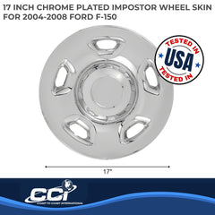 Coast2Coast: IWCIMP59XN Wheel Skin -  IMPOSTOR ® -  17 Inch -  5 Flat Spokes -  Snap-On -  Plated -  Chrome -  ABS Plastic -  Set Of 4