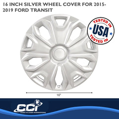 Coast2Coast: IWC51216S Wheel Cover -  16 Inch -  5 Split Spoke -  Silver -  Plastic -  Set Of 4 -  Standard Leg