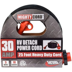 Valterra A10-3025ED Power Cord -  Mighty Cord ™ -  Power Supply Cord -  3 Prong -  Single Detachable Outlet With Locking Ring -  30 Amp -  25 Foot Length -  Black -  With Finger Grip Handle on Male End -  cETL Listed
