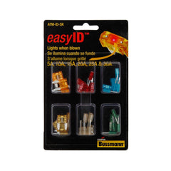 Bussman ATM-ID-SK Fuse Assortment; easyID; ATM Blade Fuse; With Six Each Of 5 Amp/ 10 Amp/ 15 Amp/ 20 Amp/ 25 Amp/ 30 Amp; Total 36 Pieces